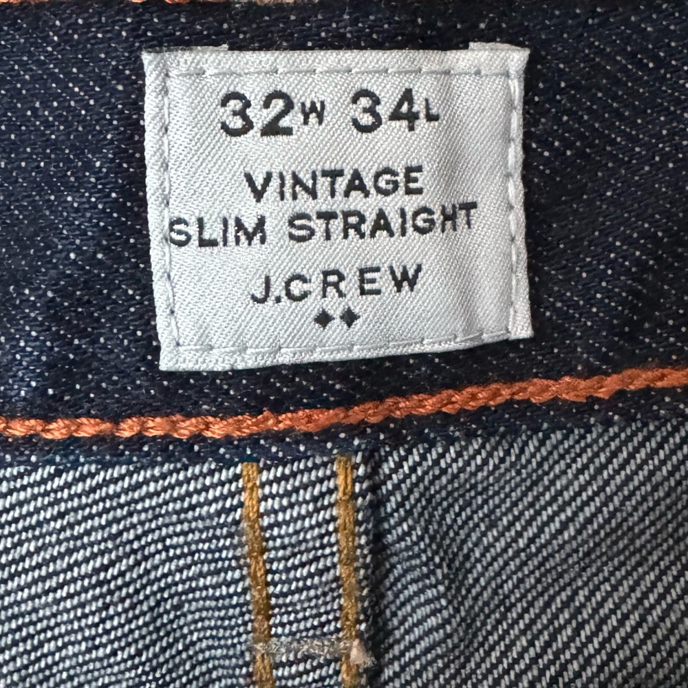 J Crew Mens Vintage Flex Slim Straight Jean, Resin Rinse Wash, 32W/34L - Picture 6 of 7